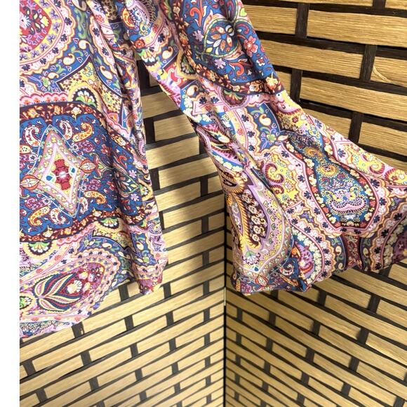 Counterparts Paisley Bell Sleeve Blouse Size Large - Picture 3 of 6